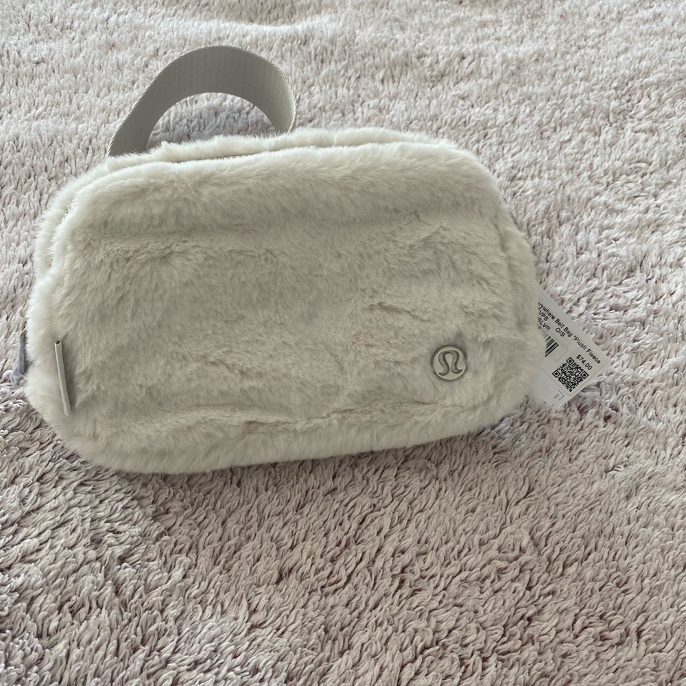 lululemon athletica White Furry Cosmetic Bag